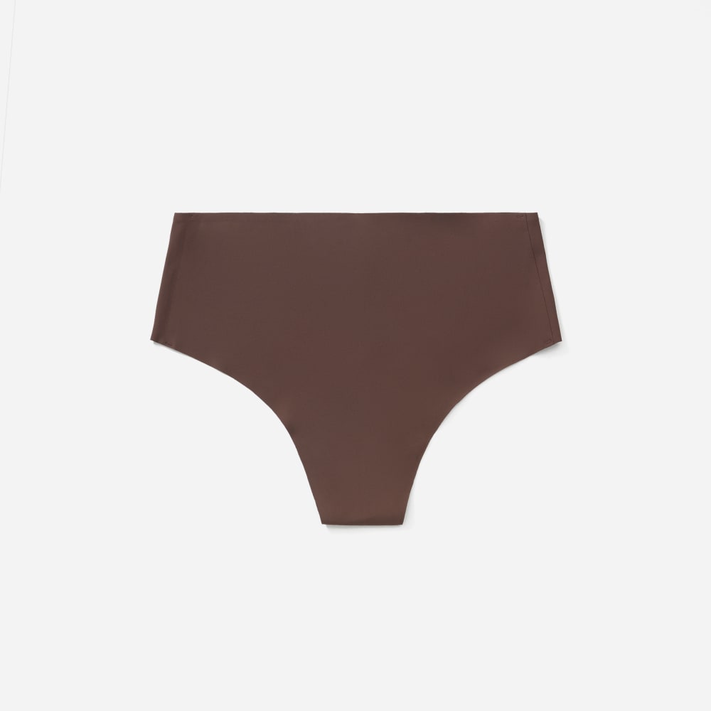 The Invisible High-Rise Thong in Dark Tan — front view