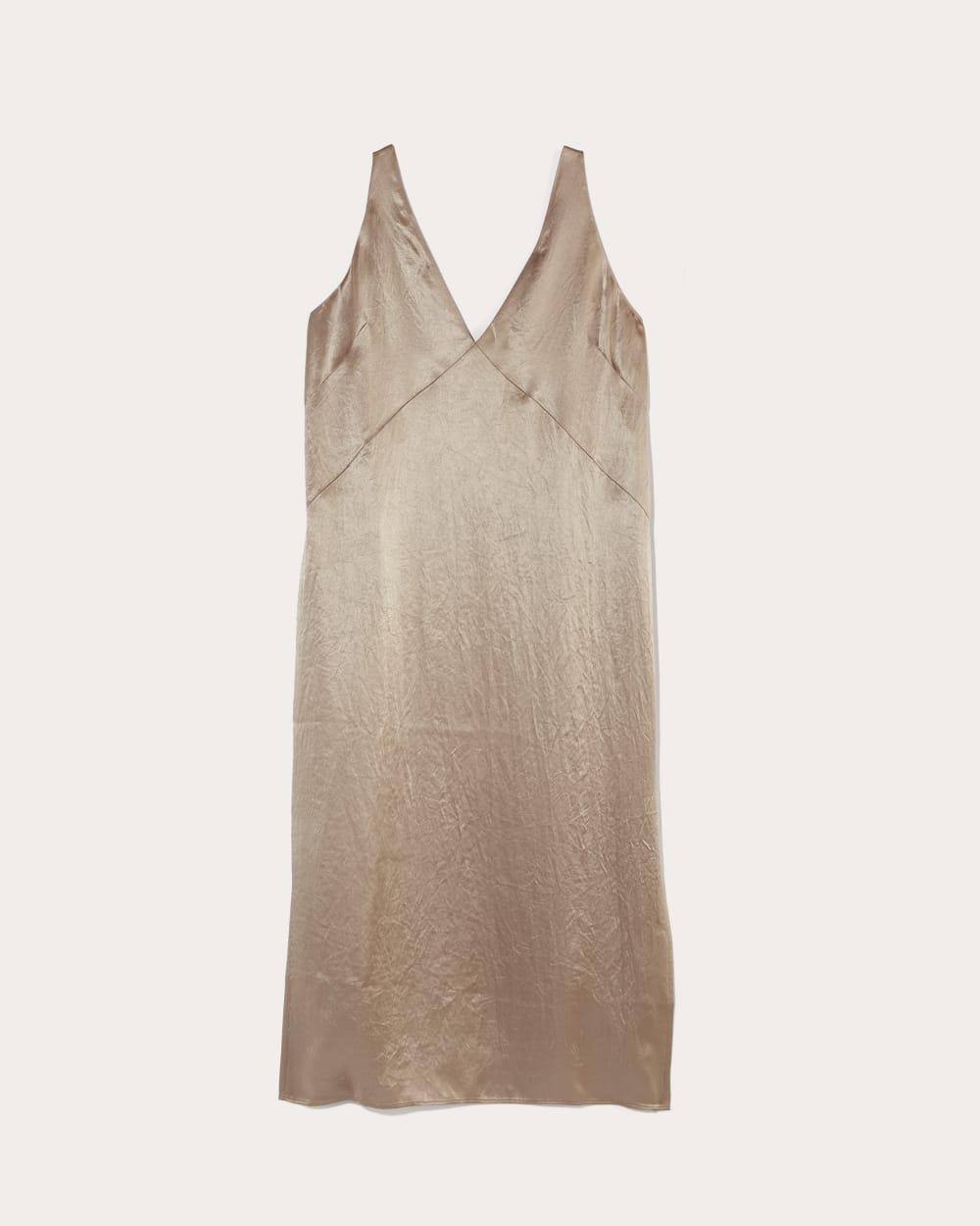 The Satin Slip Dress in Champagne — alternate view