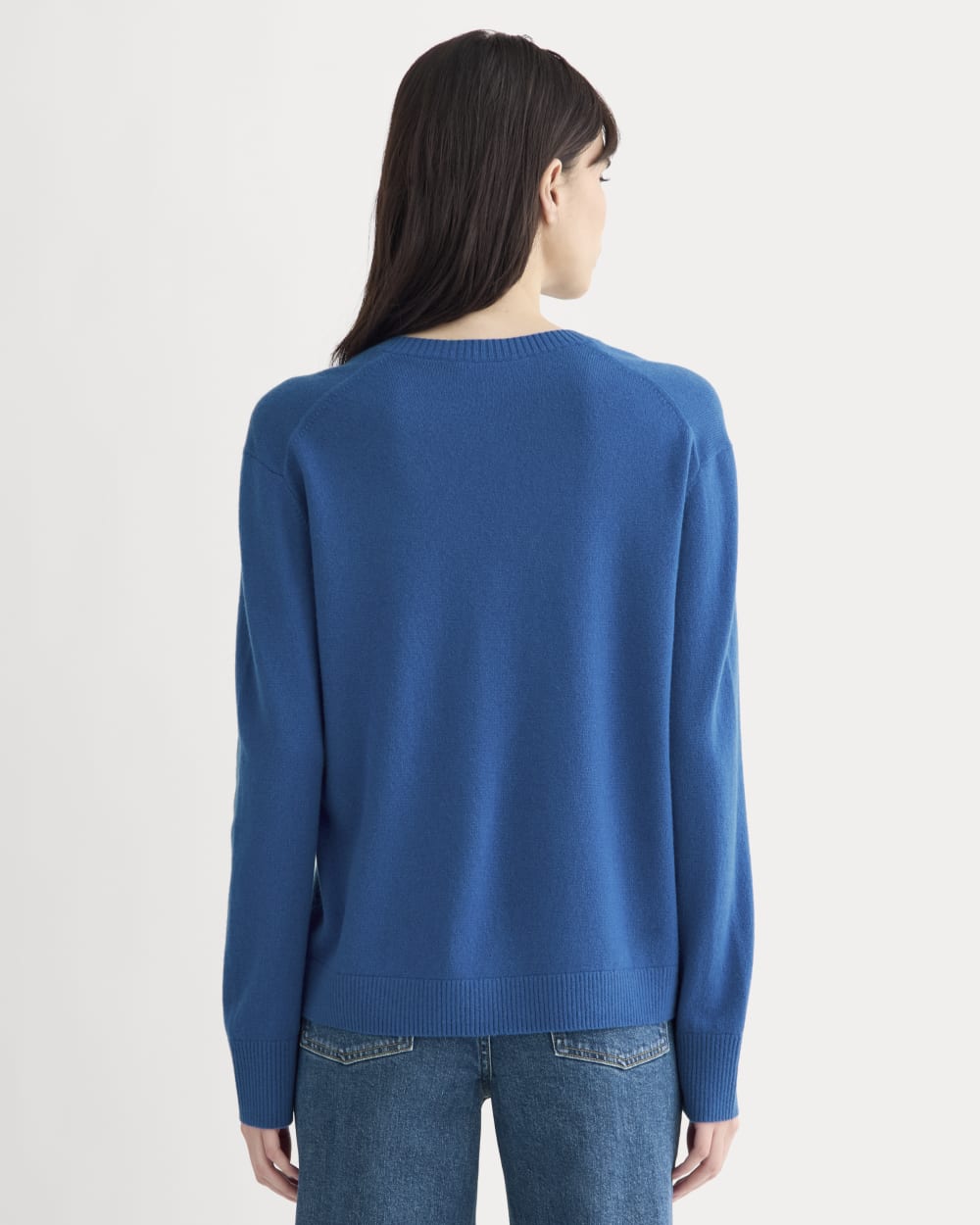 The Classic V in Cashmere in Classic Blue — detail view