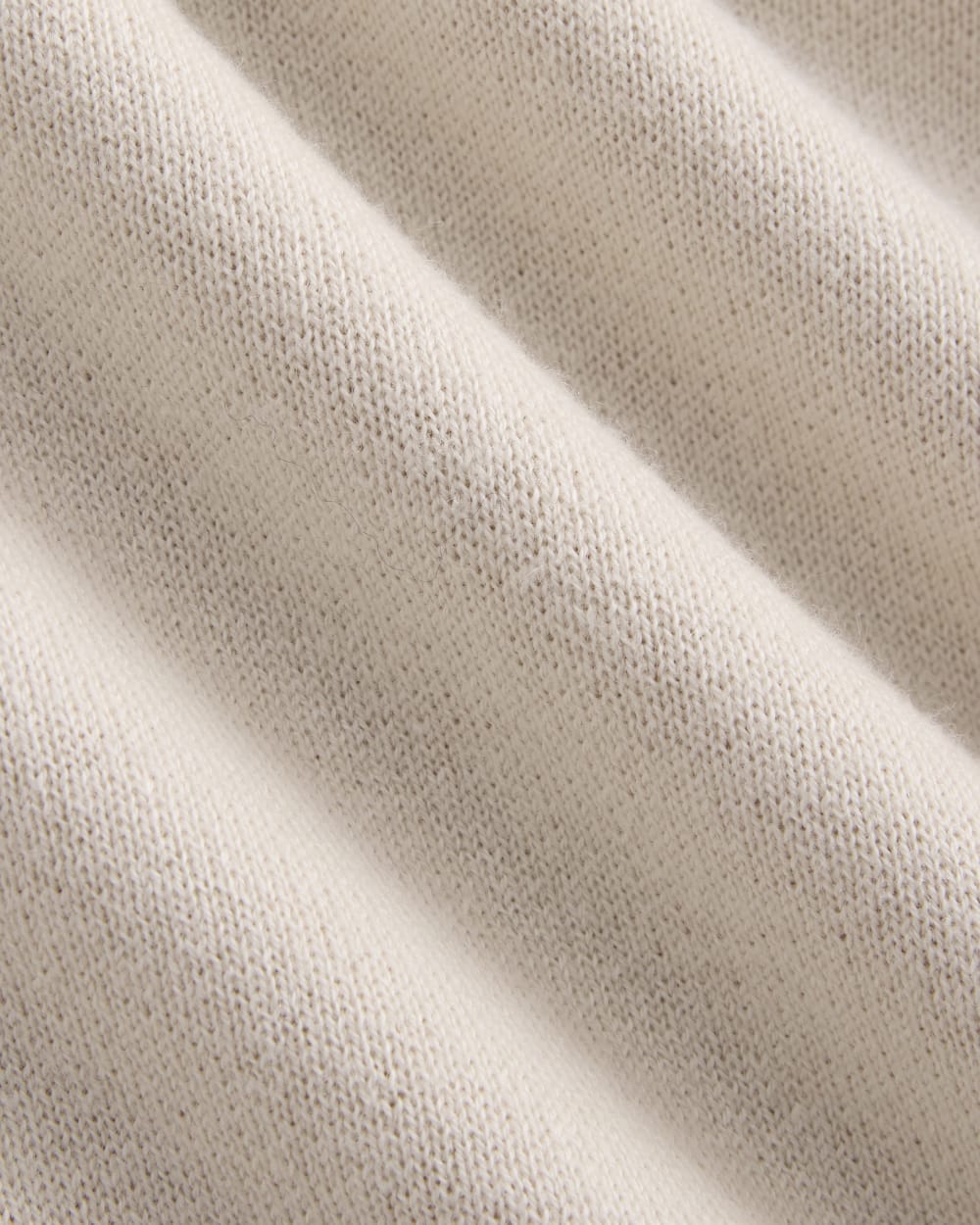 Double Knit Half-Zip in Cotton Merino in Bone/Cream/Sand/Light Camel — detail view