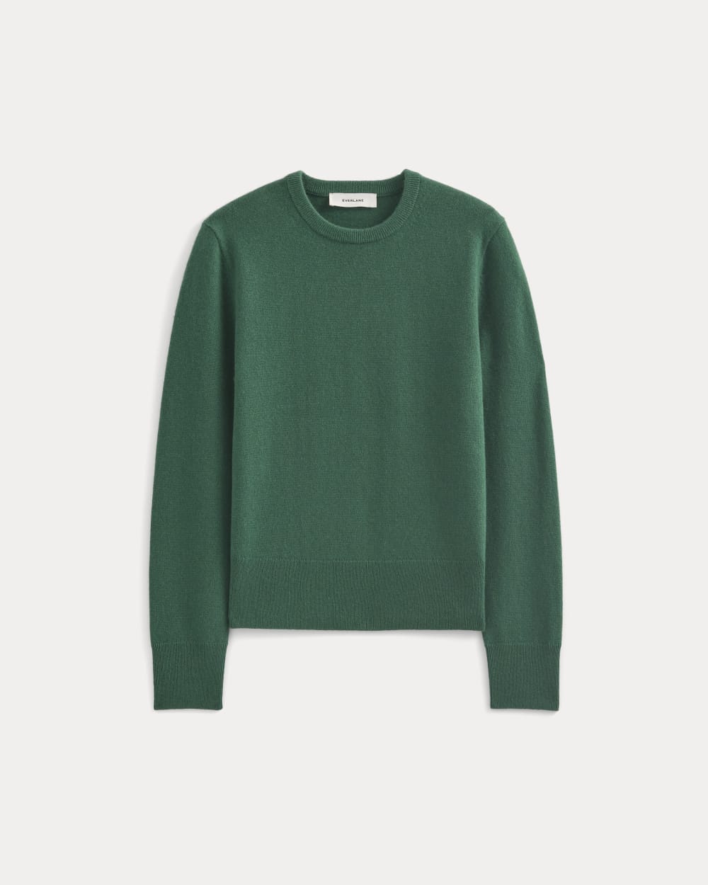 Cashmere Slim Crew Sweater in Hunter Green — alternate view