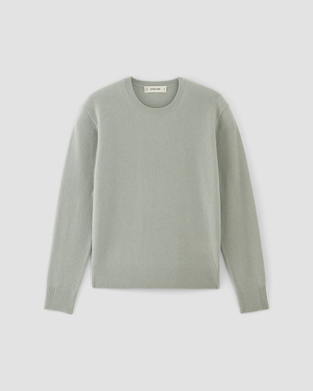 The Classic Crew in Cashmere in Light Sage Green — alternate view