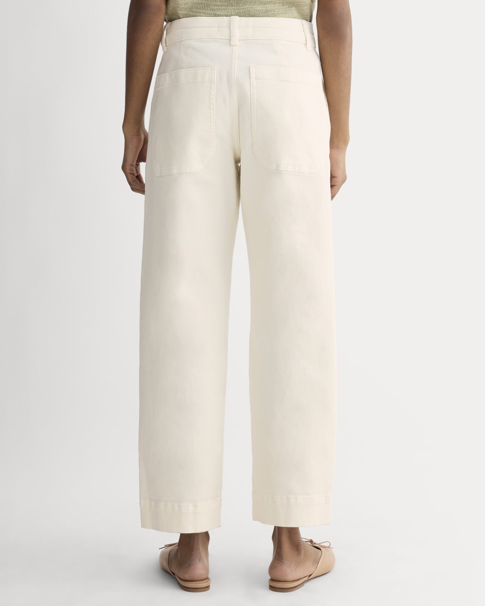 The Utility Straight-Leg Pant in Bone — detail view