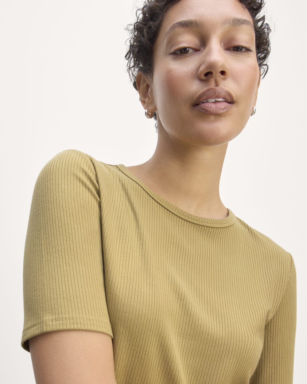 The Shimmy Tee in Fennel Seed — detail view