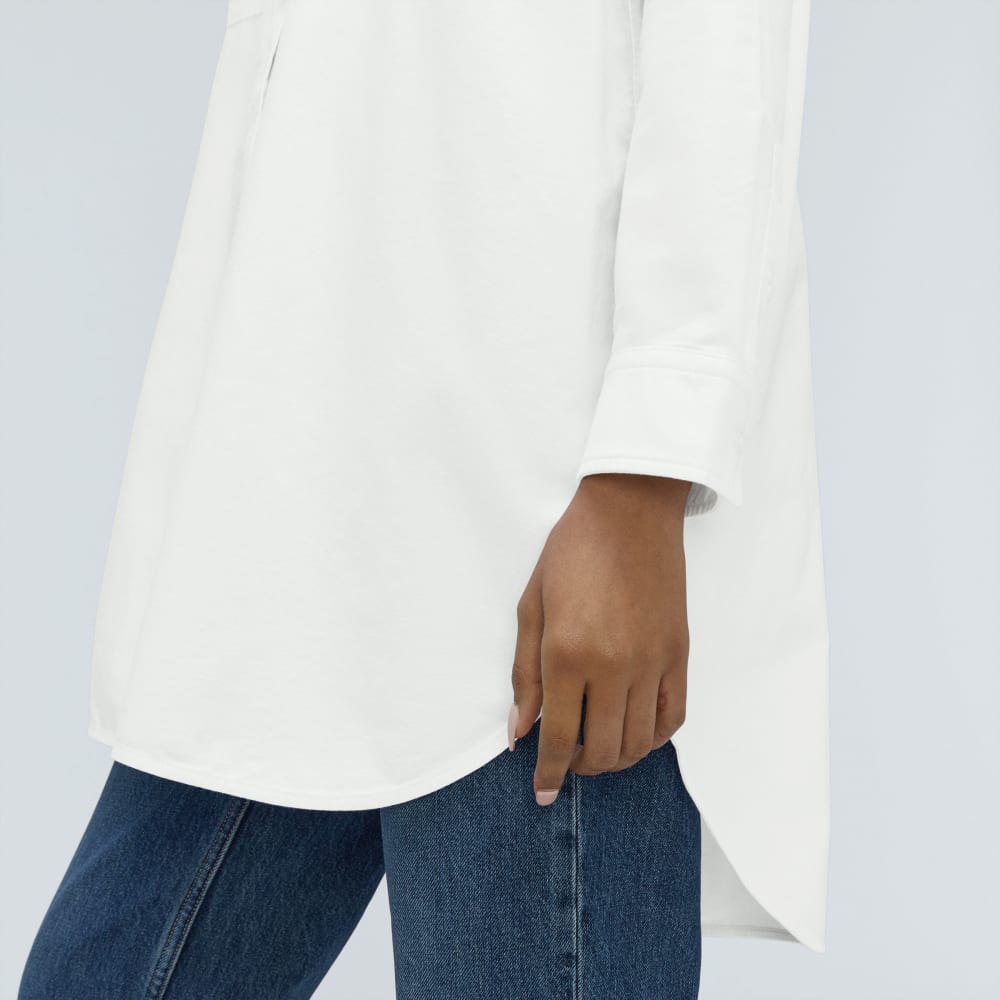 The Way Long Oxford Shirt in White — detail view