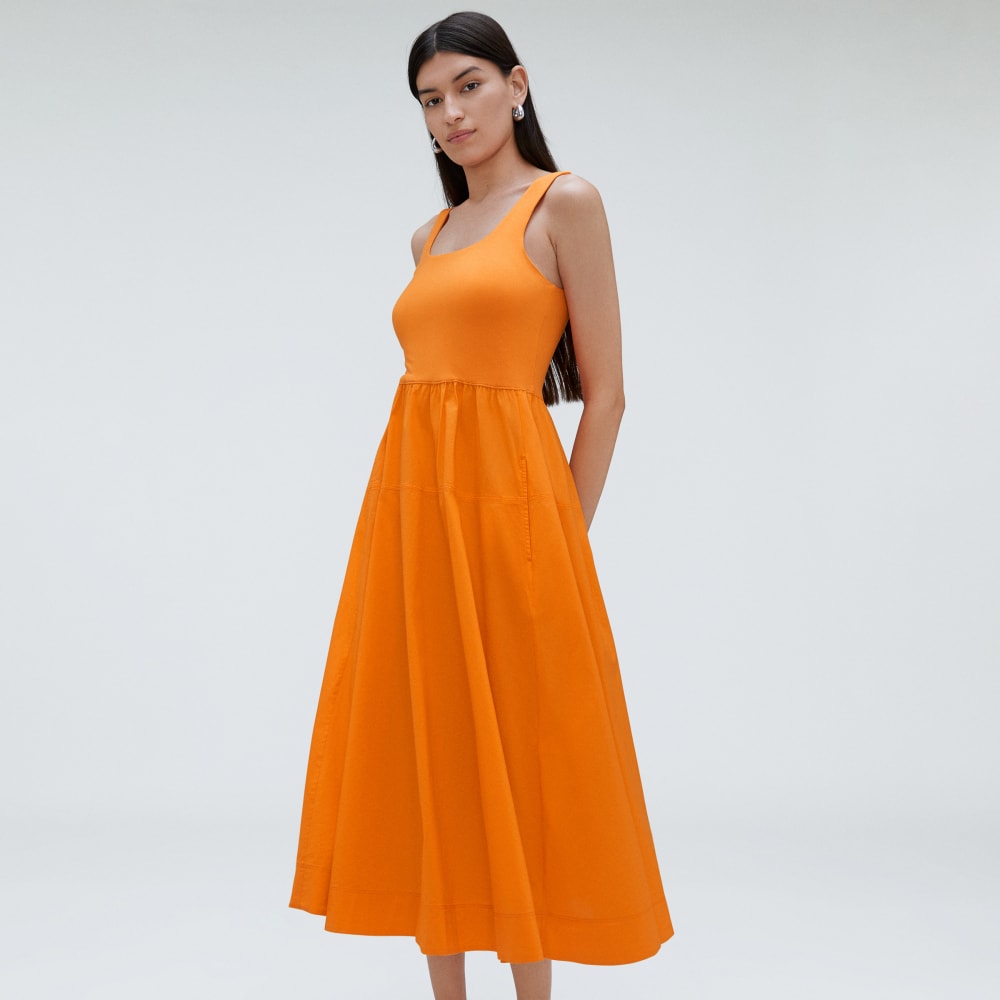 The Riviera Dress in Turmeric — detail view