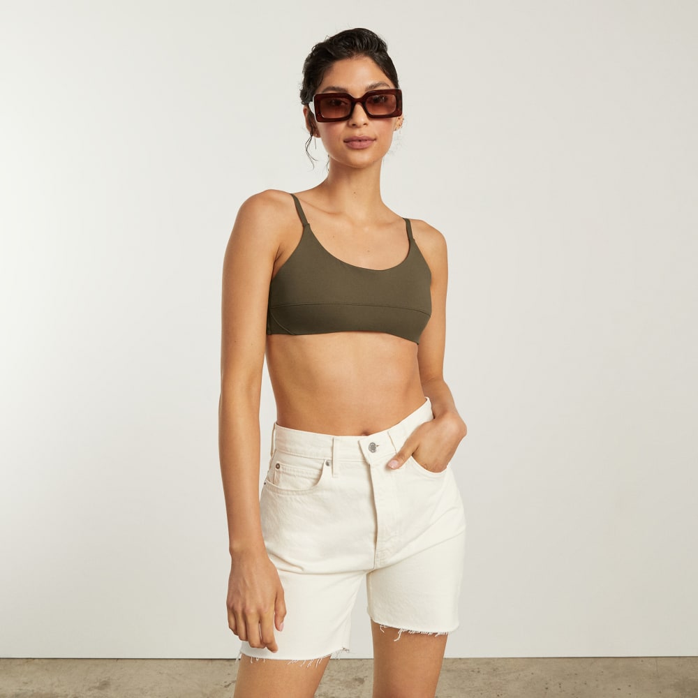 The Scoop-Neck Bikini Top in Beech — detail view