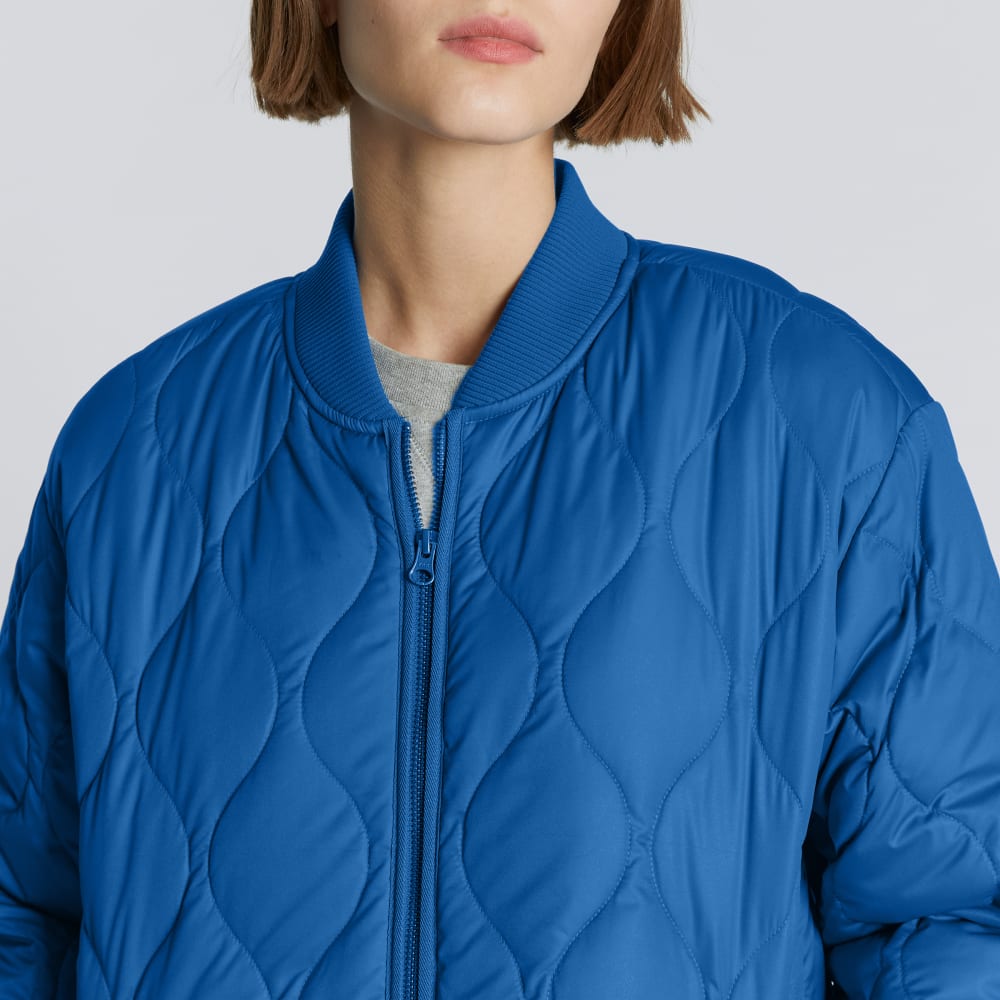 The ReNew Long Liner in Lapis Blue — detail view