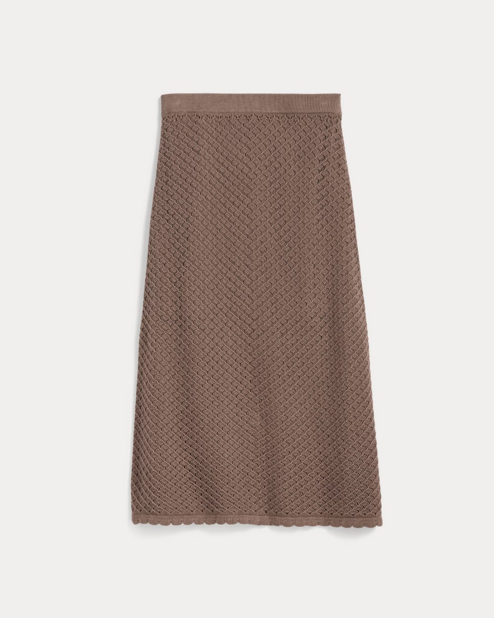 The Lace Knit Skirt in Mocha — alternate view