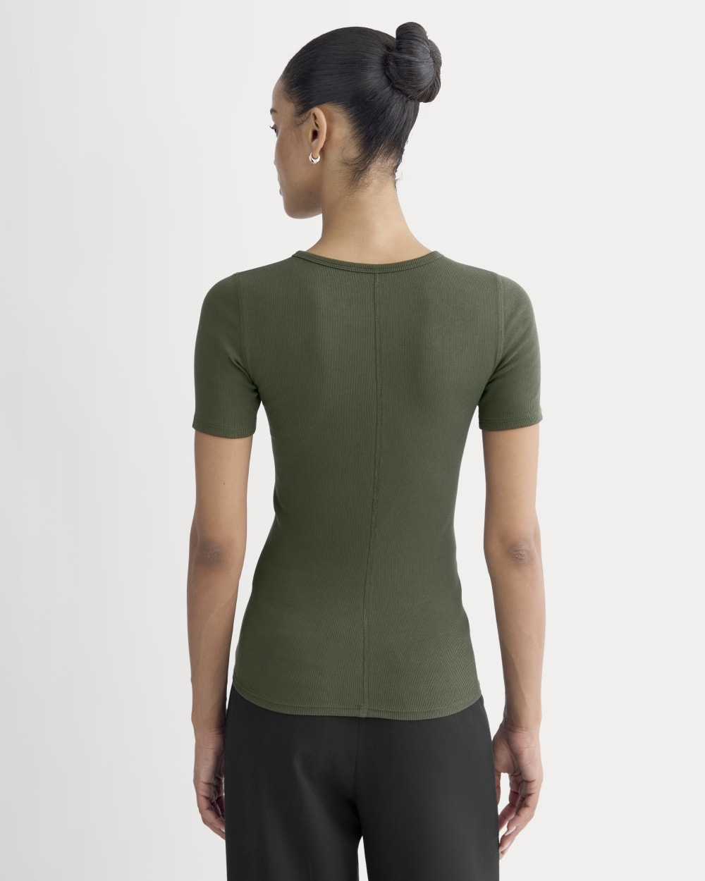 The Luxe Rib Crew in Dark Forest — detail view