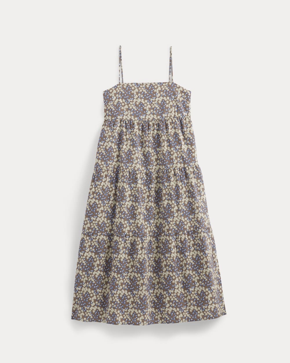 The Gauze Tiered Dress in Mocha Floral — alternate view