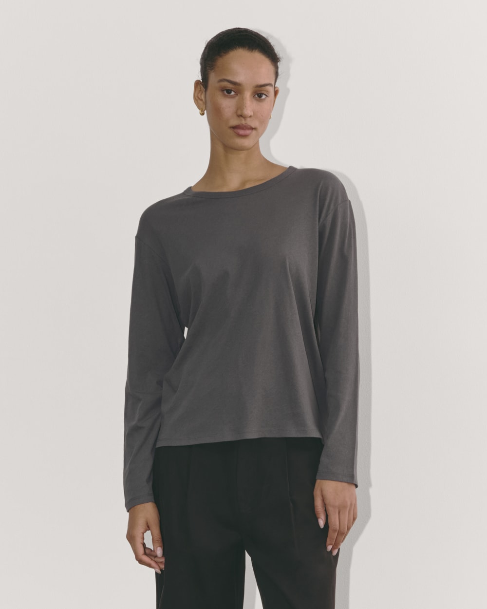 The Air Long-Sleeve Tee in Graphite — front view