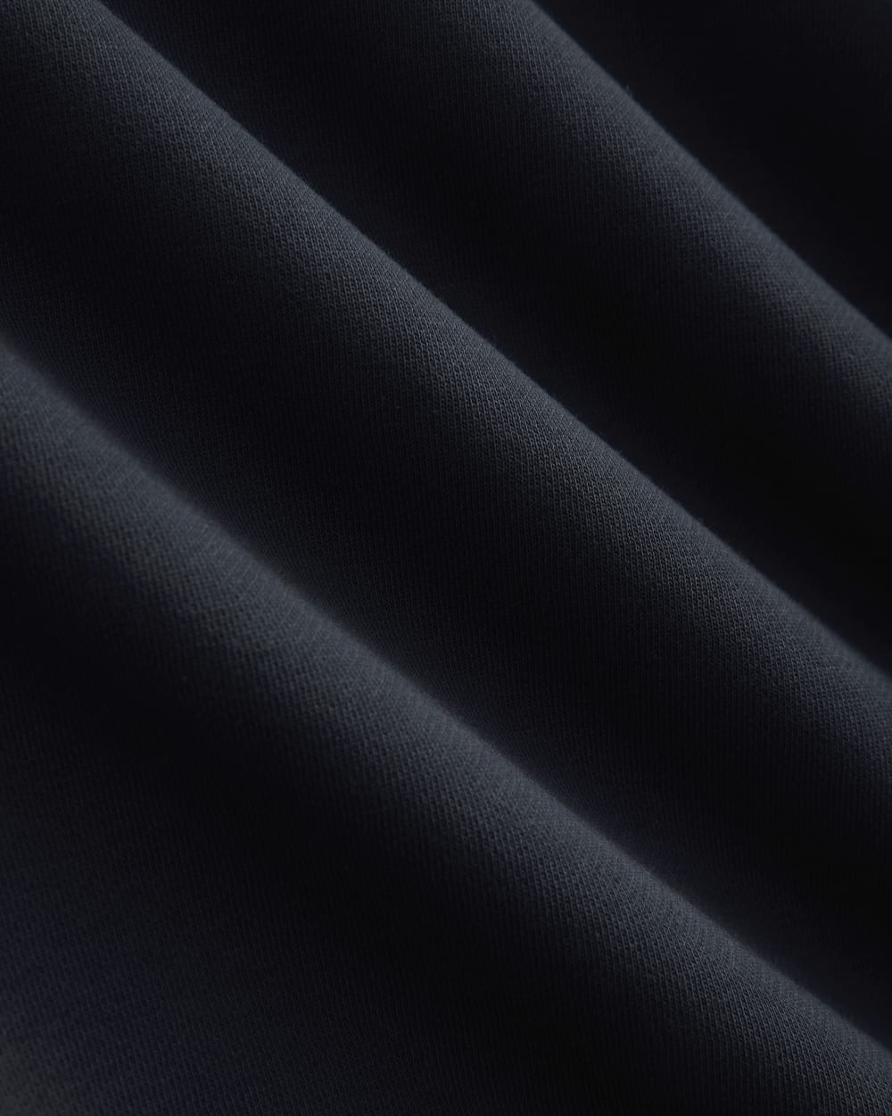 Cropped Luxe Fleece Hoodie in Navy — detail view