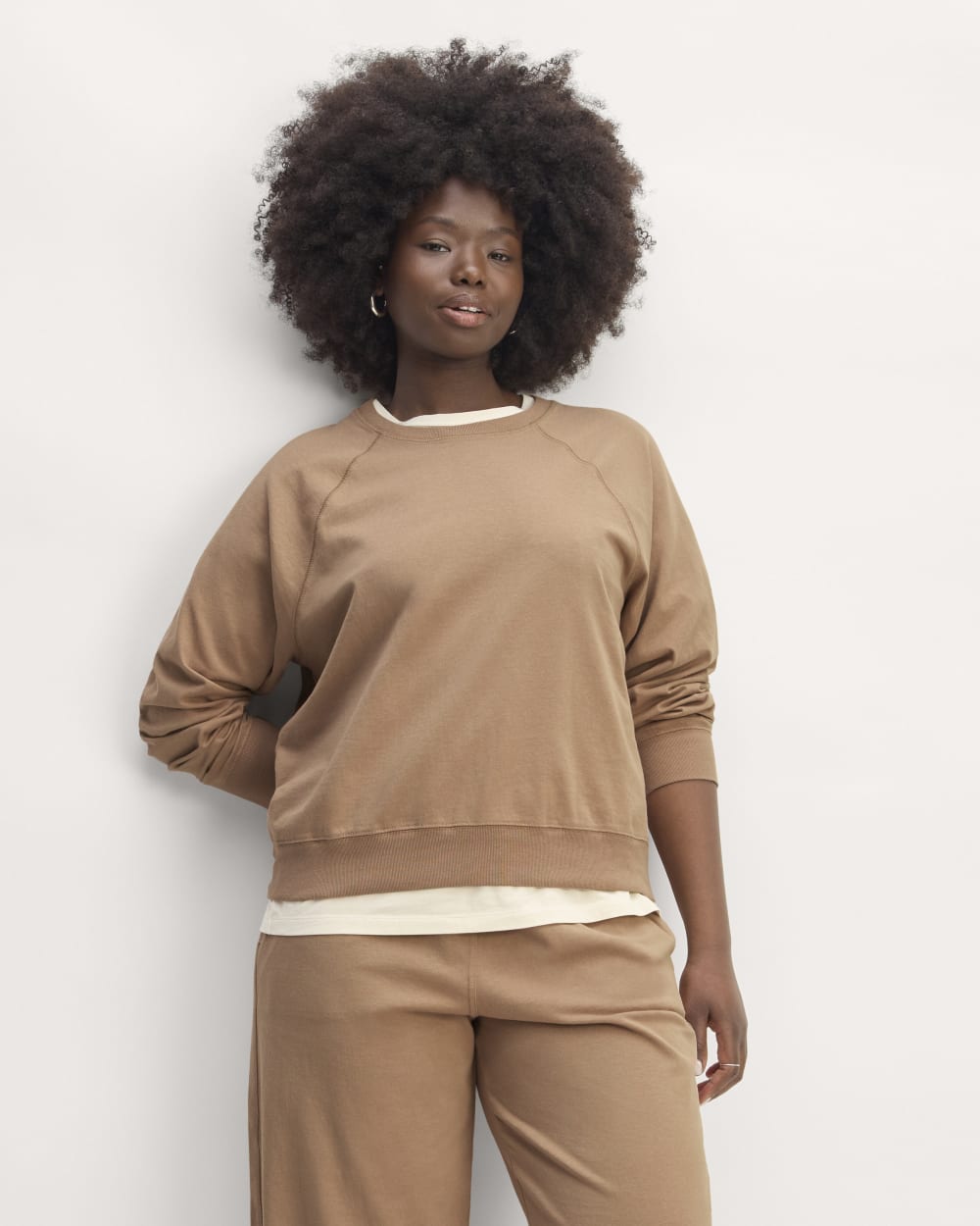 The Off-Duty Long-Sleeve Tee in Chanterelle — front view