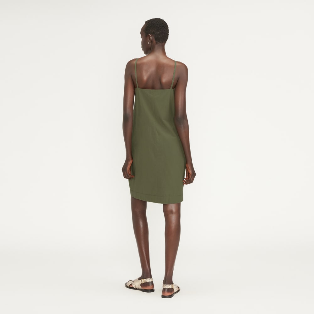 The Poplin Slip Dress in Kalamata — detail view
