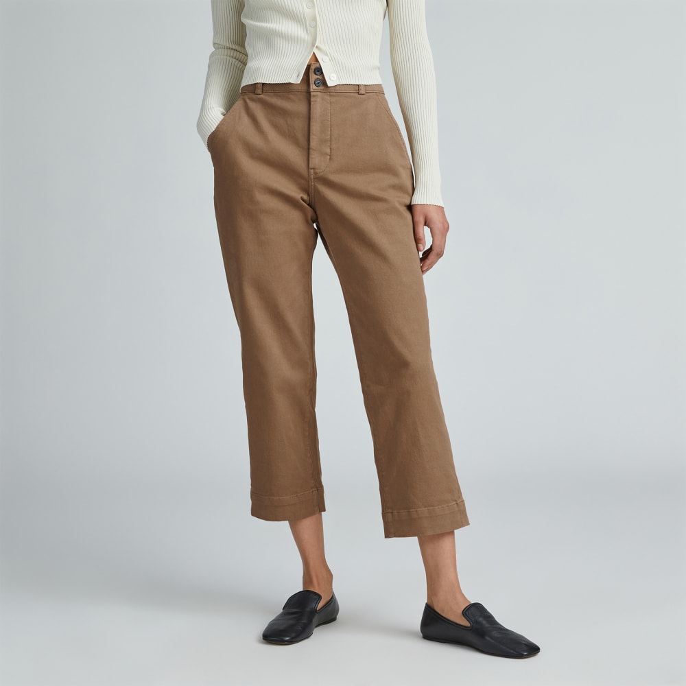 The Organic Straight-Leg Pant in Toasted Coconut — front view