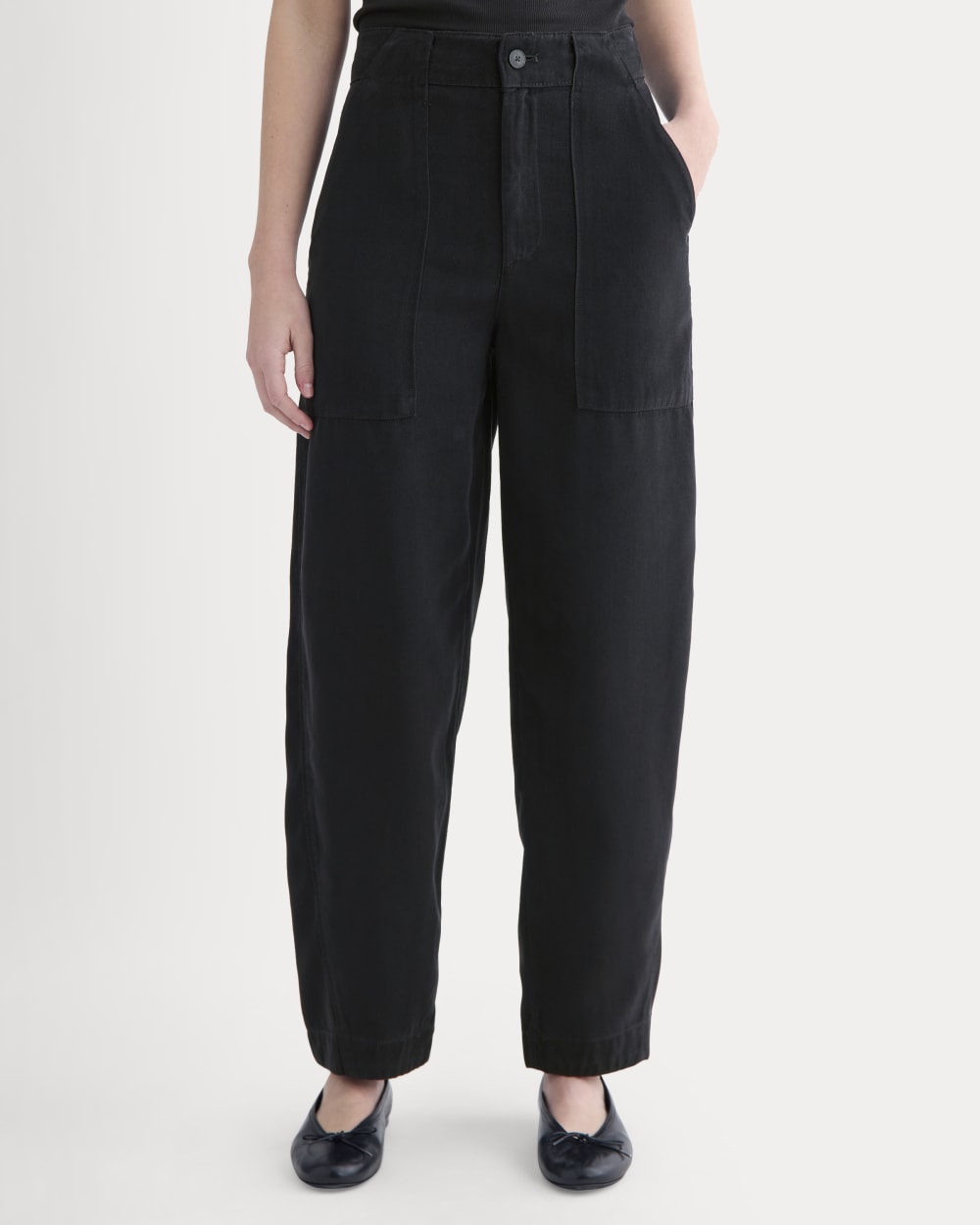 Patch Pocket Ballon Pant in Buttersoft in Black — detail view