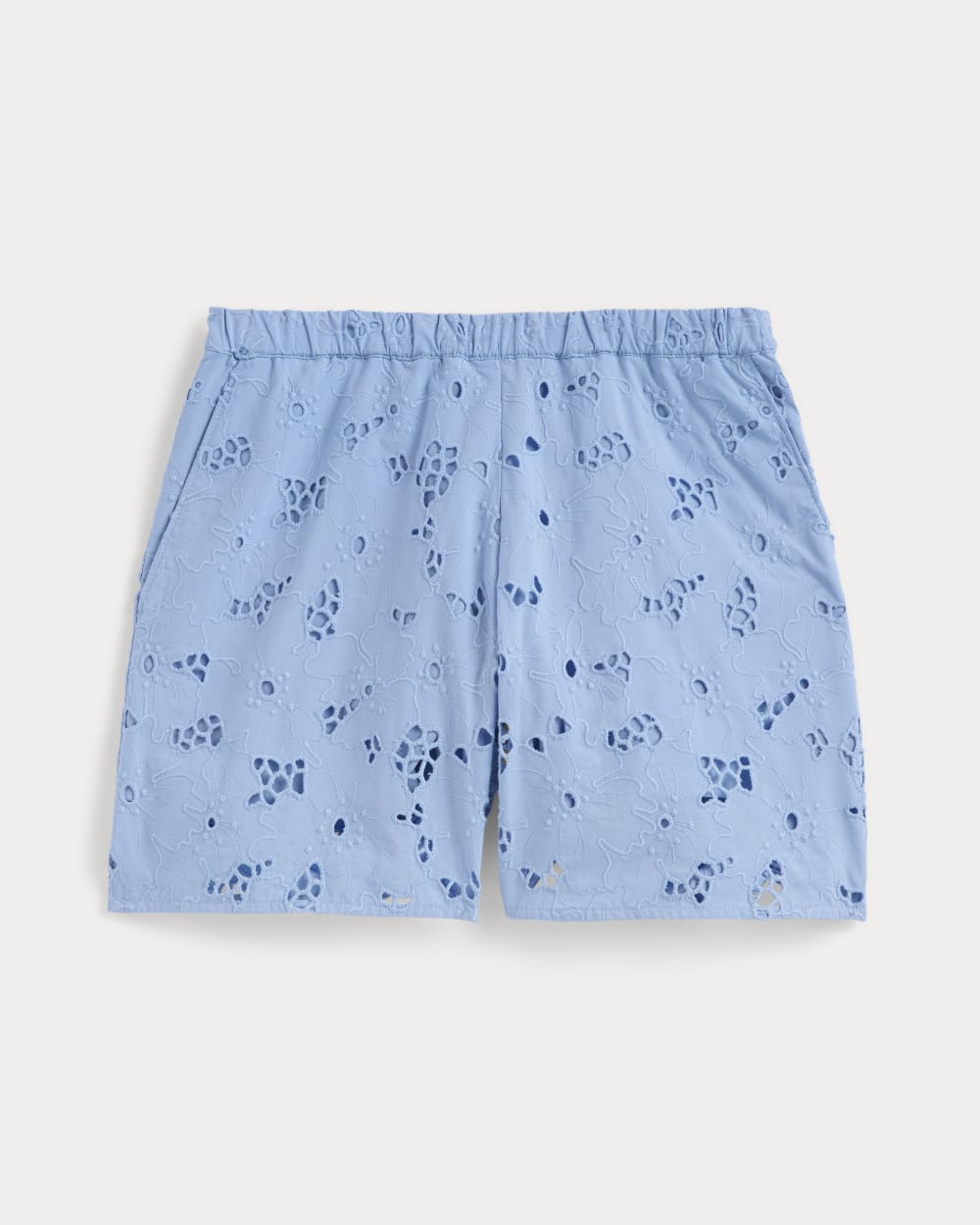 The Eyelet Pull-On Short in Sky Blue — alternate view