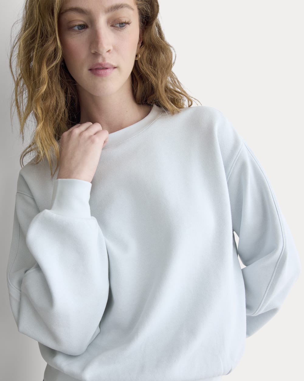 Lightweight Terry Blouson Crew in Skywriting — detail view