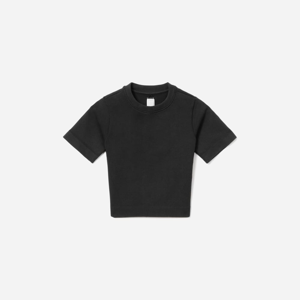 The Seamless Tee in Black — front view