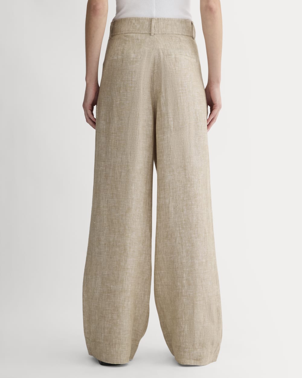 The Linen Way-High® Drape Pant in Cornstalk Chambray — detail view