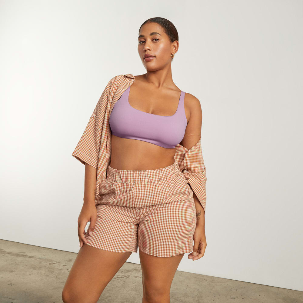 The Square-Neck Bikini Top in Lilac — detail view