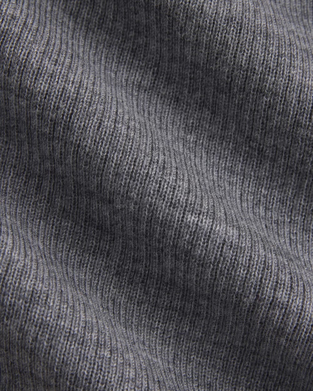 The Cropped Crew Top in Ultrafine Merino in Heather Mid Grey — detail view