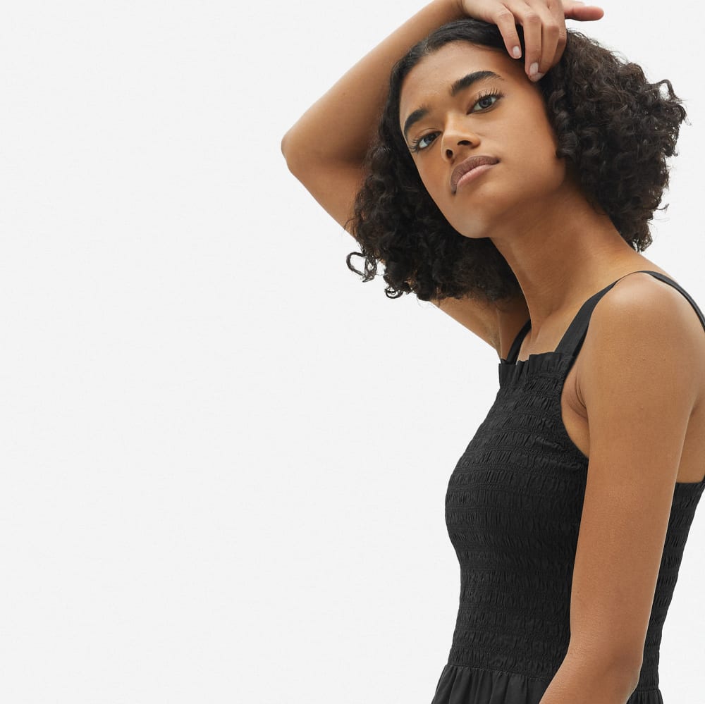 The Smock Dress in Black — detail view