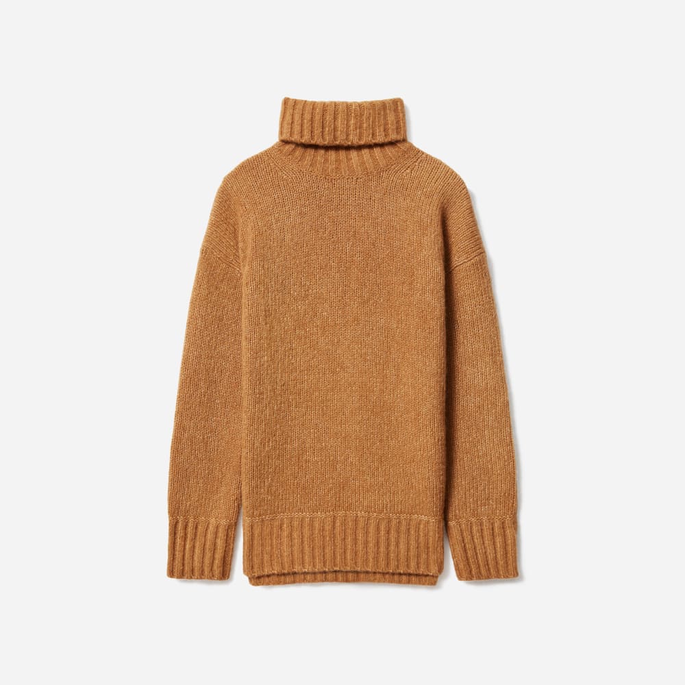 The Cloud Turtleneck in Heathered Chai — alternate view