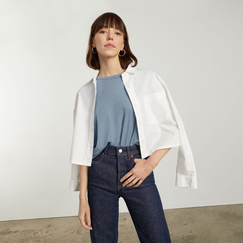 The Air Muscle Tank in Dusty Blue — detail view