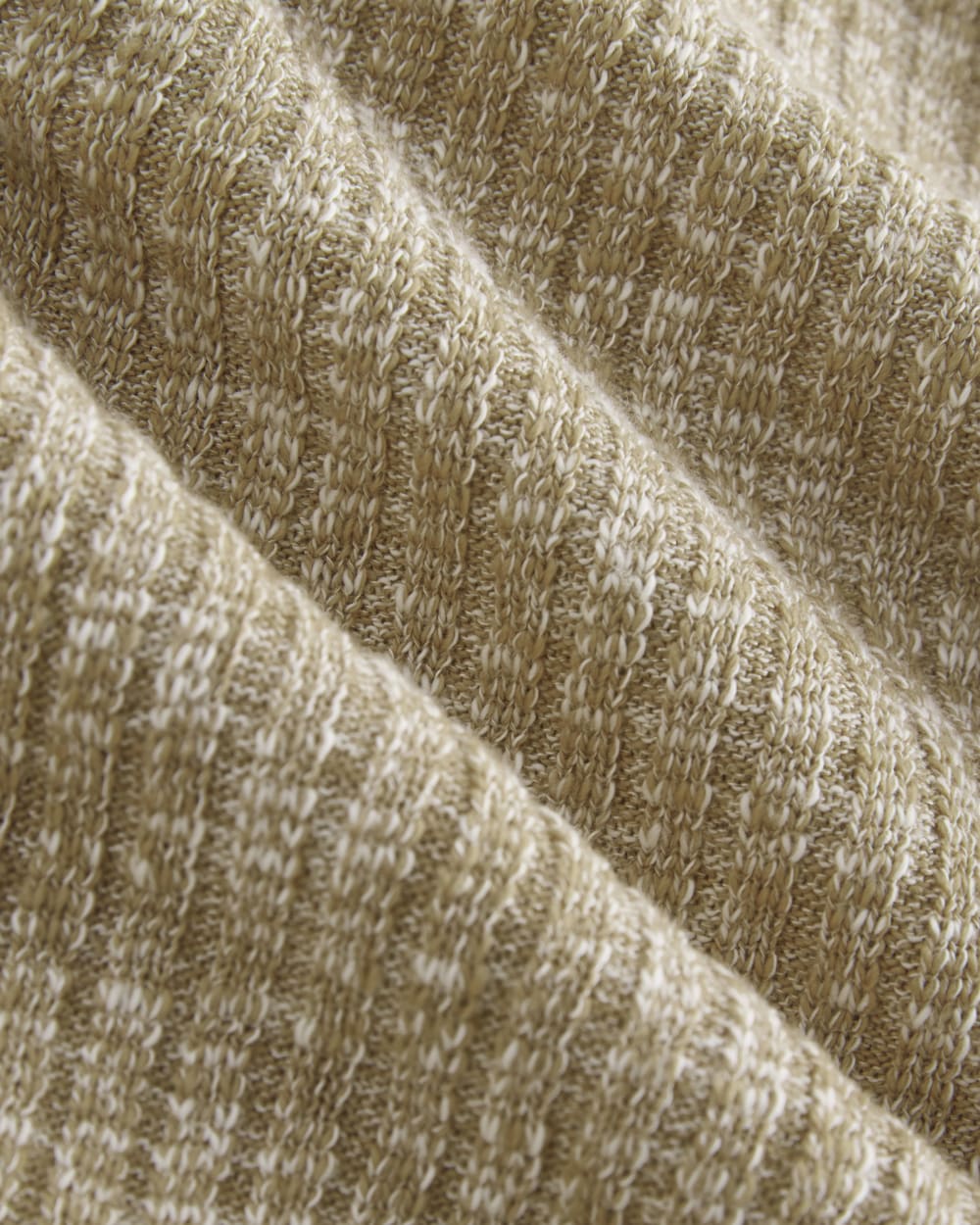 The Cozy Rib Henley in Cornstalk / Bone Twist — detail view