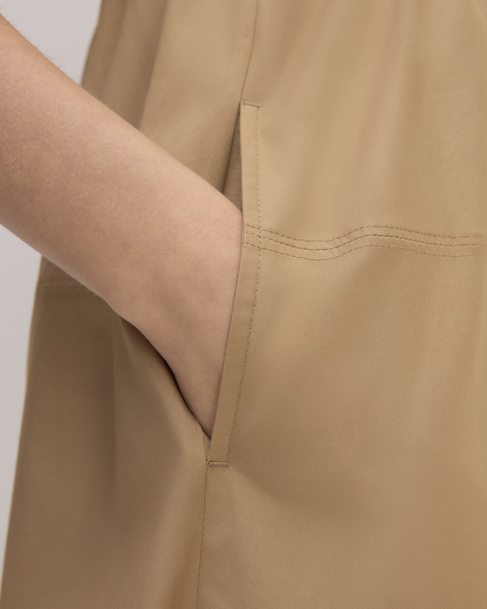 The Supima® Jersey Riviera Dress in Tiger's Eye — detail view