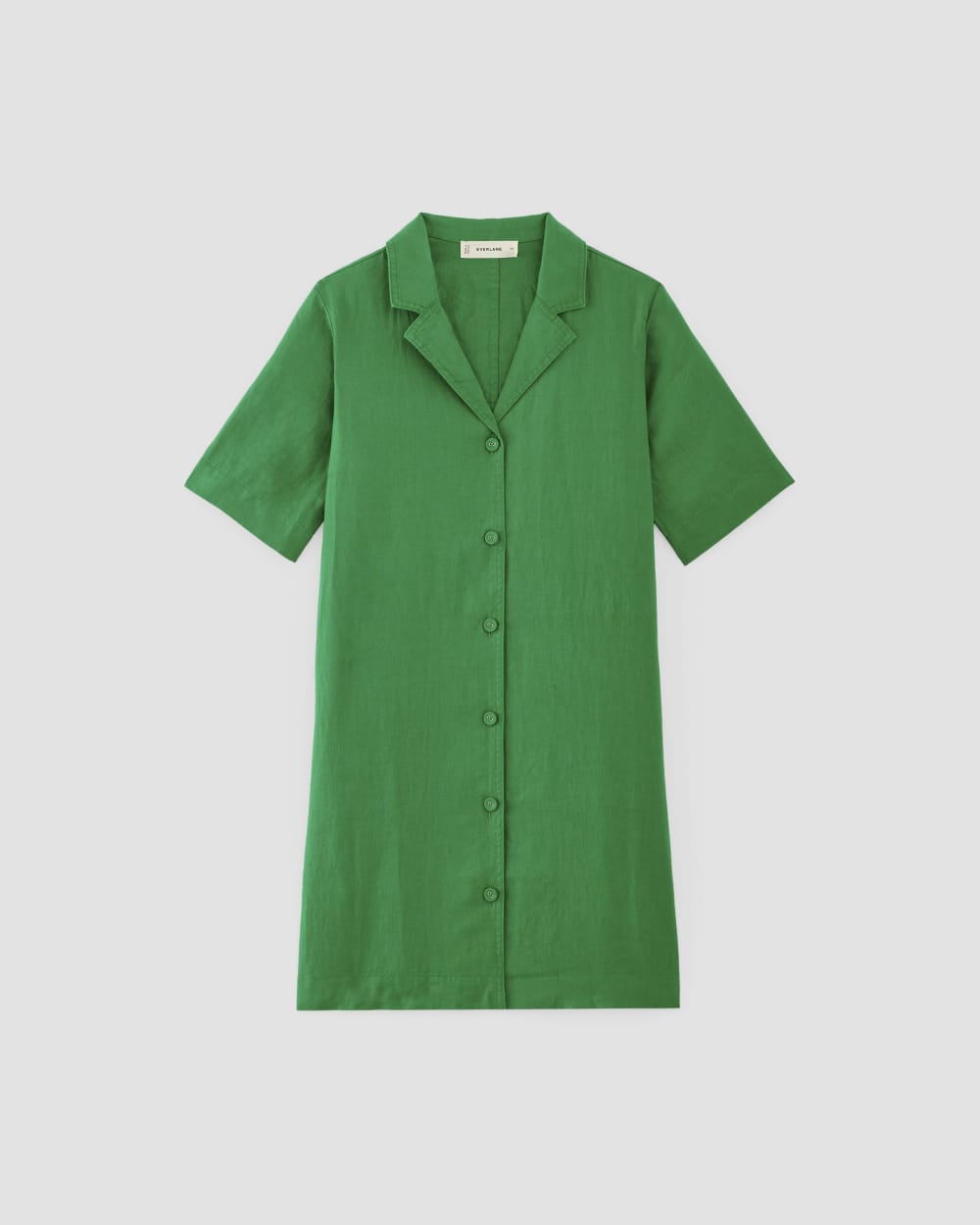 The Shirtdress in Linen in Grass Green — alternate view