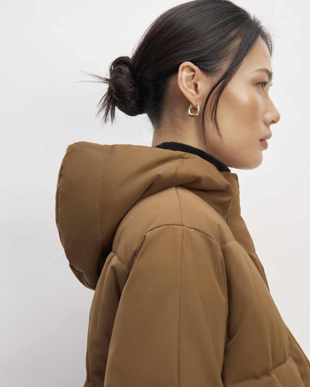 The Long Puffer in Chestnut — detail view