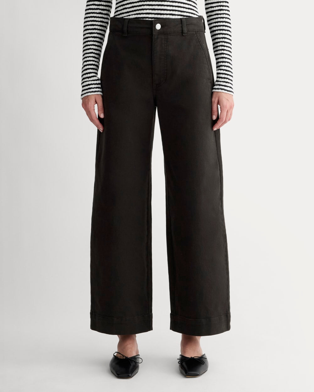 The Utility Wide-Leg Pant in Black — detail view