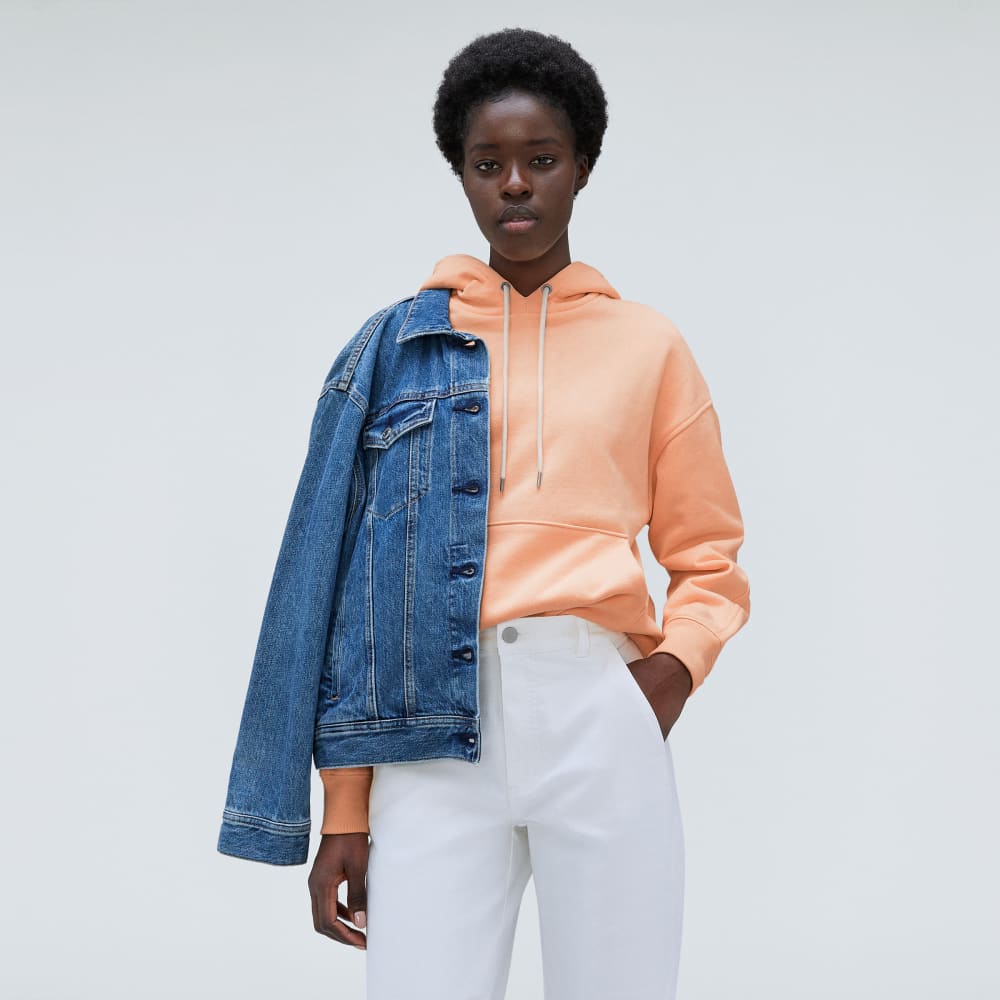 The Track Organic Cotton Popover in Apricot — detail view