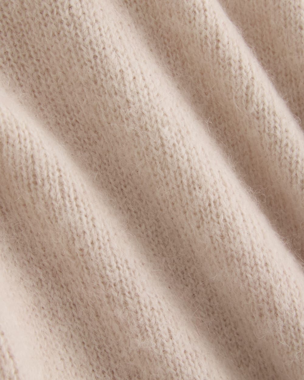The Crew Cardigan in Alpaca in Soft Rose — detail view