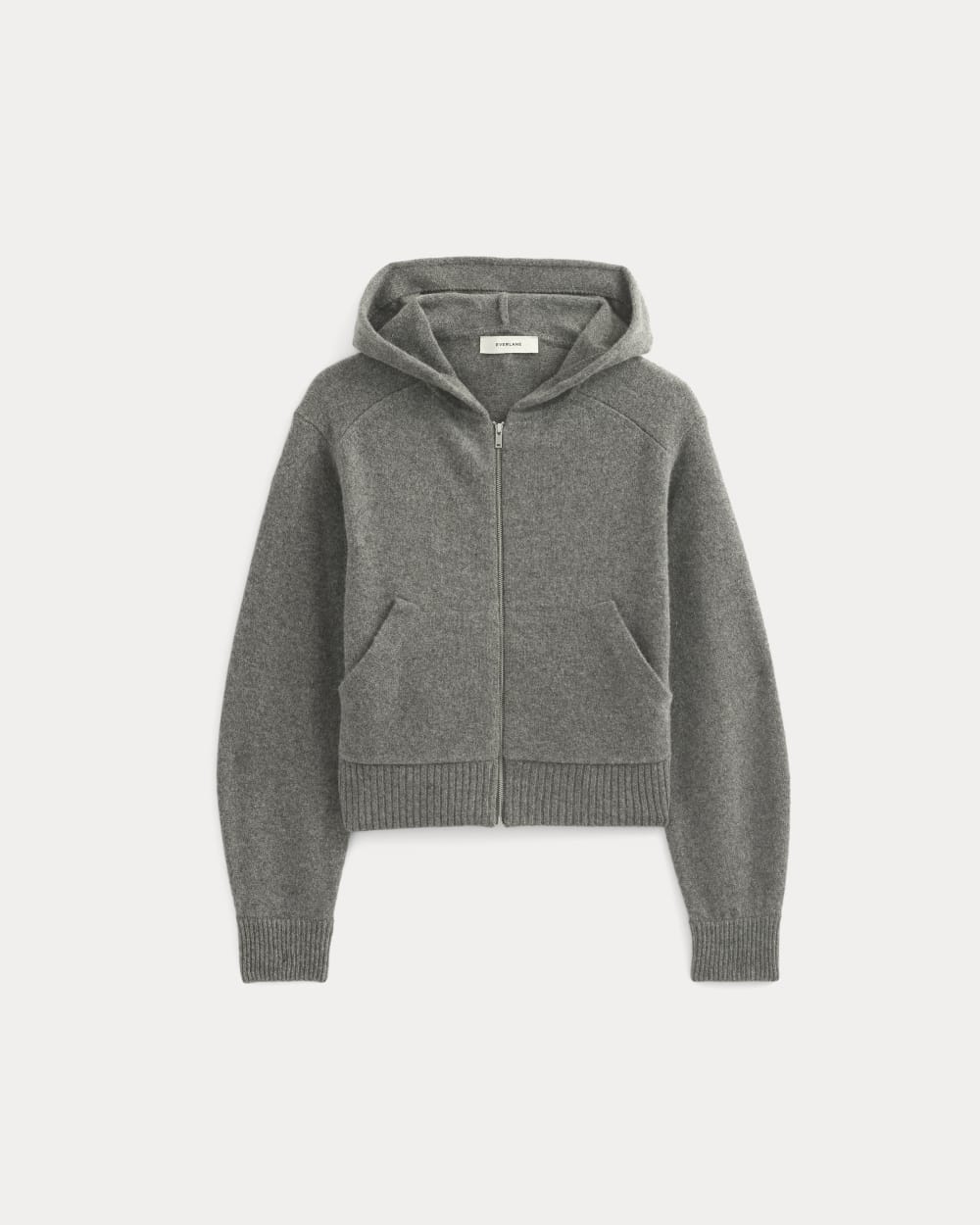 Full-Zip Hoodie in Wool Cashmere in Heather Charcoal — alternate view