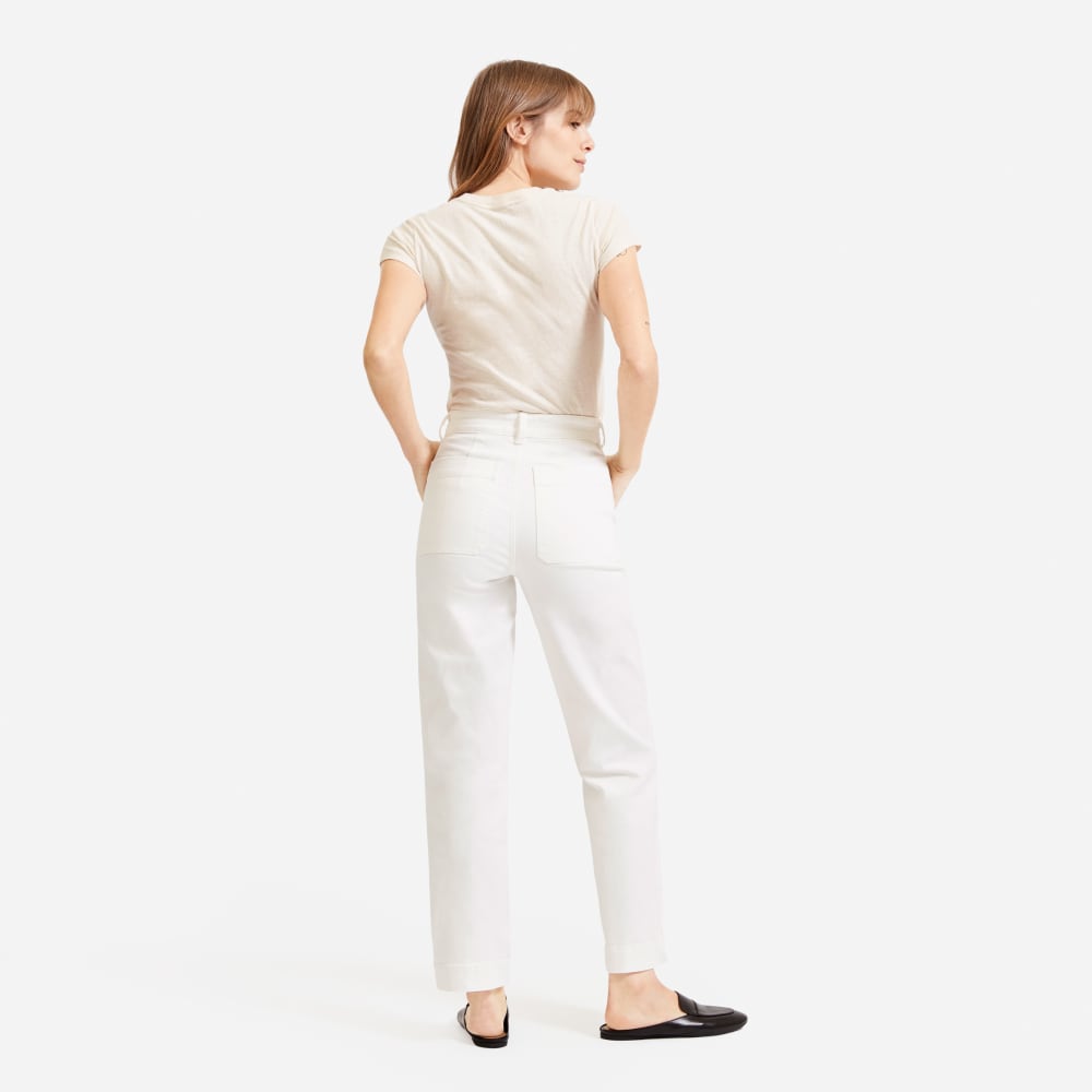 The Straight-Leg Pant in Bone — detail view
