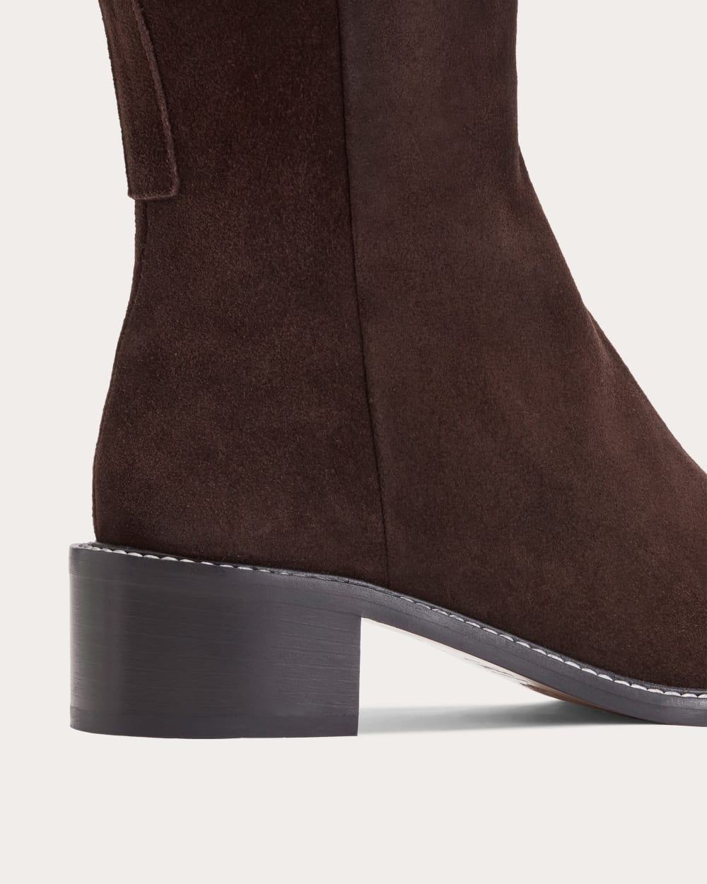 The City Boot in Dark Brown Suede — detail view