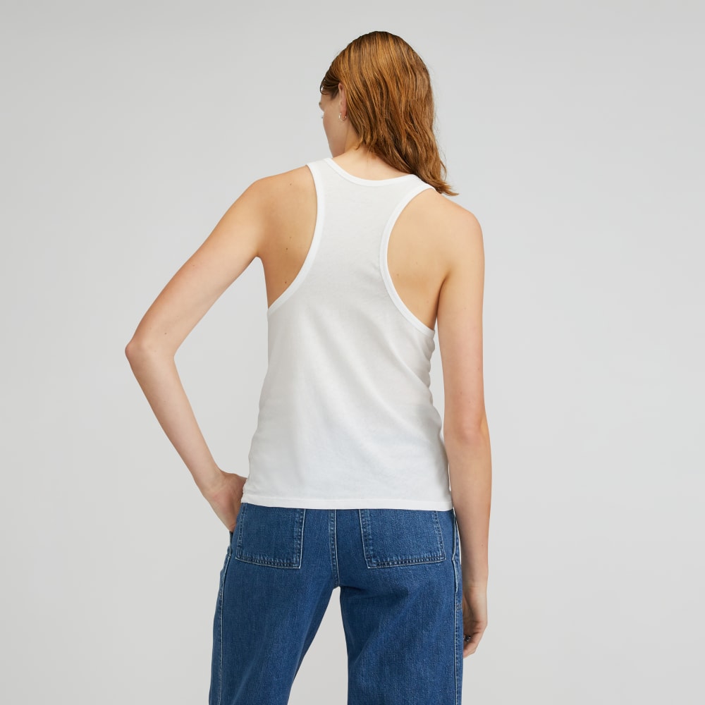 The Air Racerback Tank in White — detail view