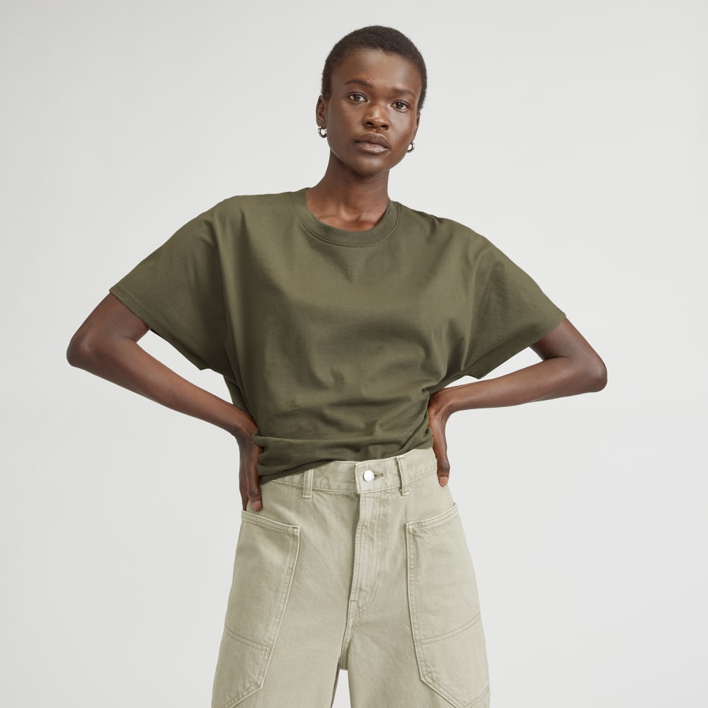 The Organic Cotton Tie Back Tee in Kalamata — front view