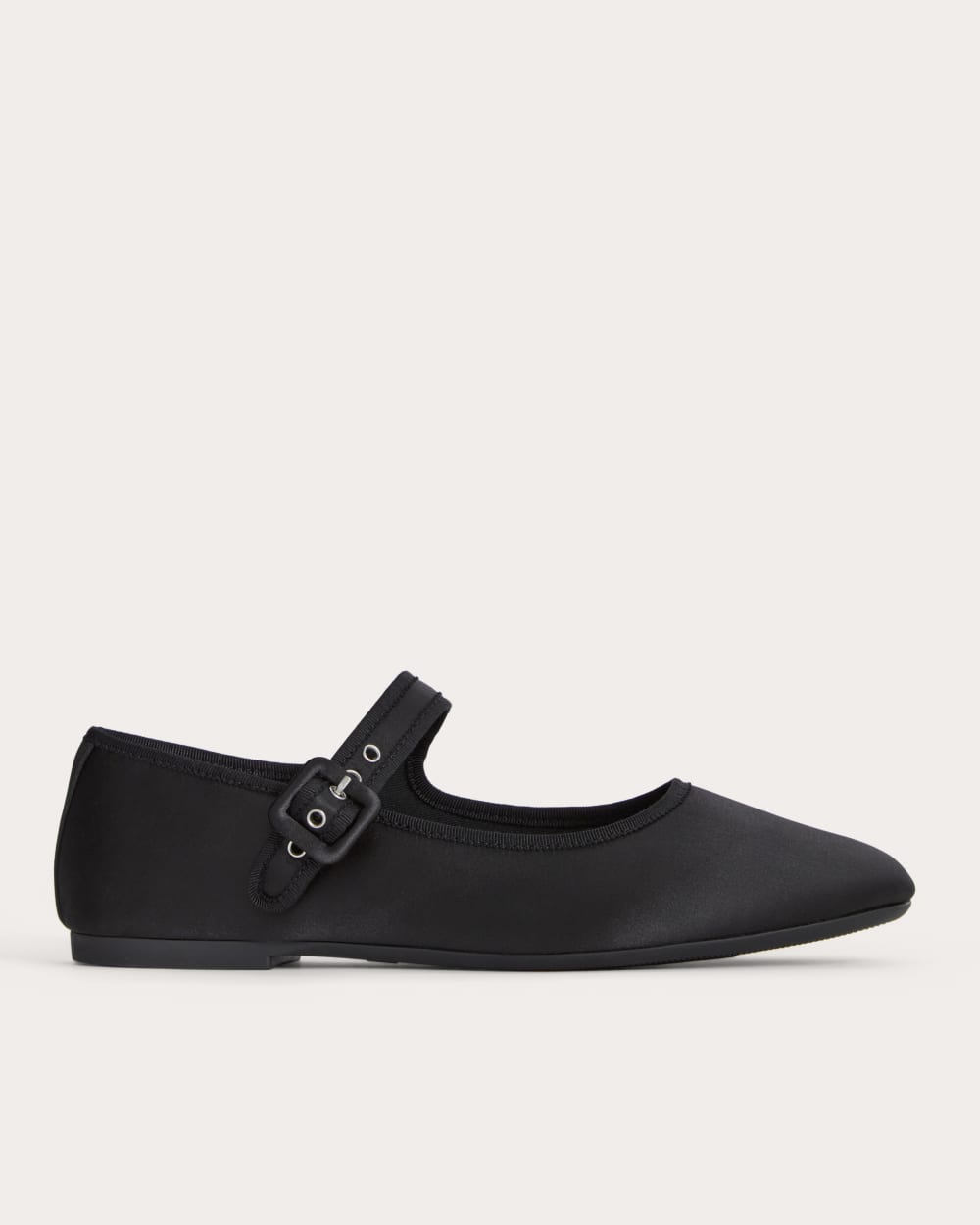 The Day Buckle Mary Jane in Black Satin — front view