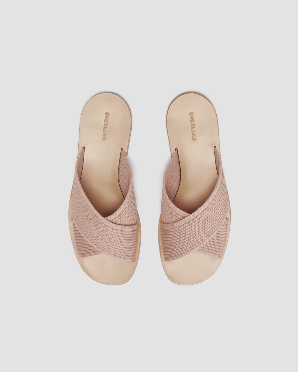The Day Crossover Sandal in Pale Pink — detail view