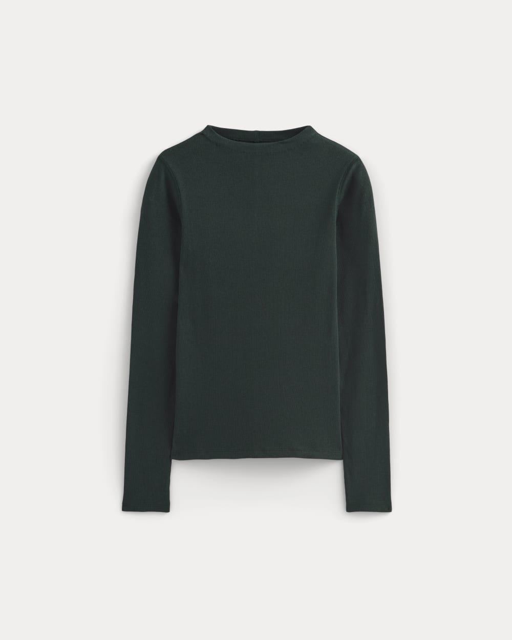 The Luxe Rib Funnel-Neck Tee in Heathered Dark Sea — alternate view