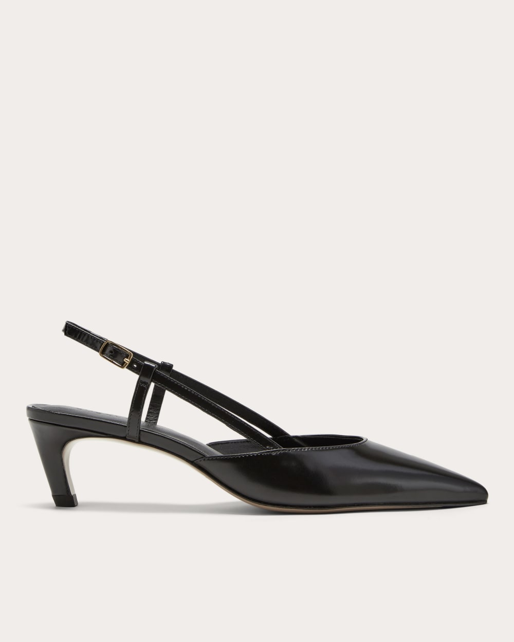 The Studio Slingback Heel in Black — front view