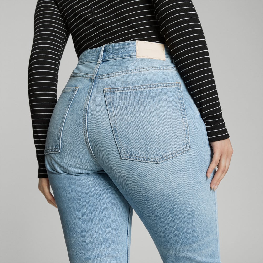 The '90s Cheeky Hourglass Jean in Vintage Sunbleached Blue — detail view