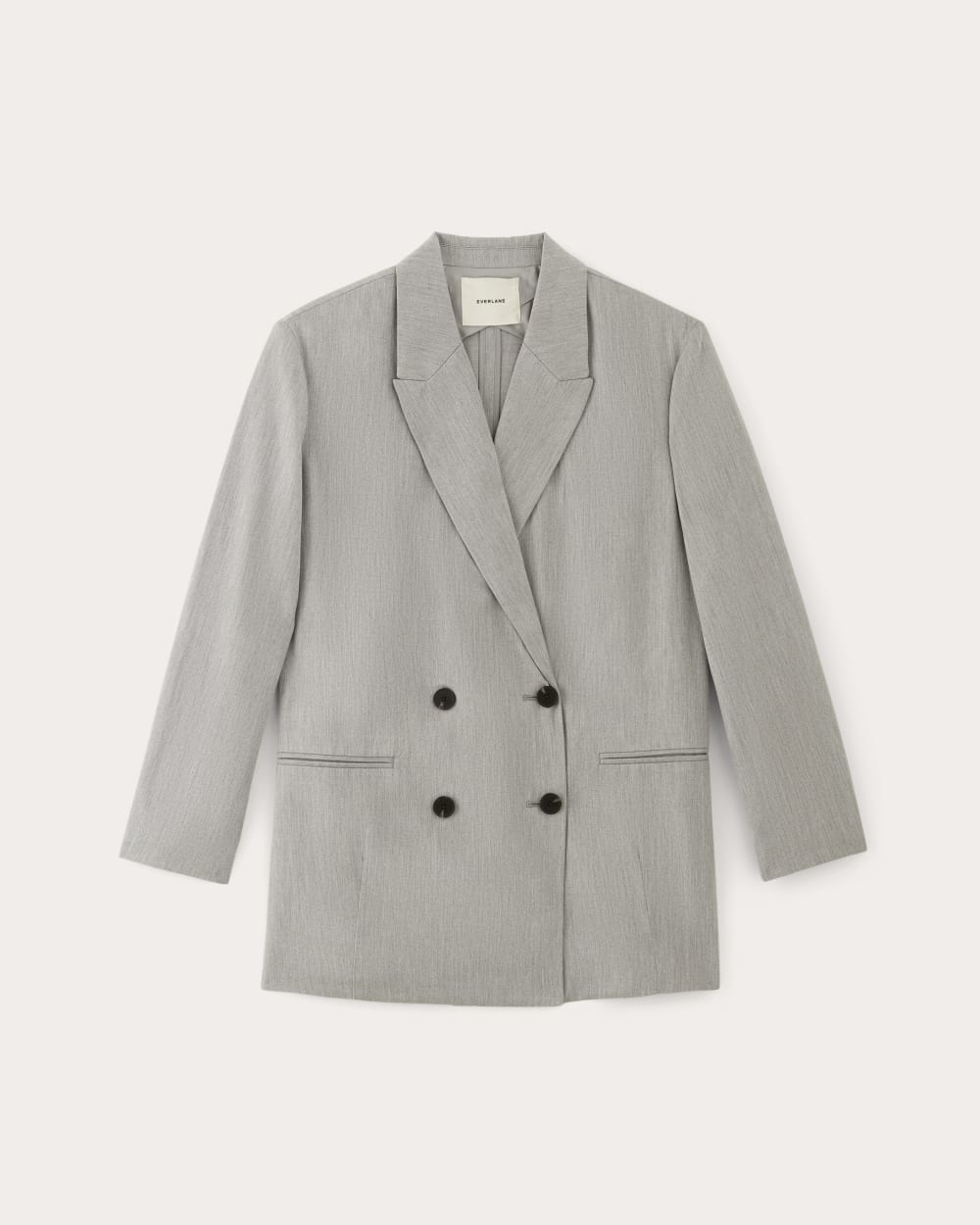 The Double-Breasted Blazer in Buttersmooth in Heather Steel — alternate view