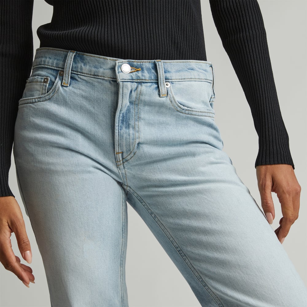The Low-Rise Shortie Jean in Fog — detail view
