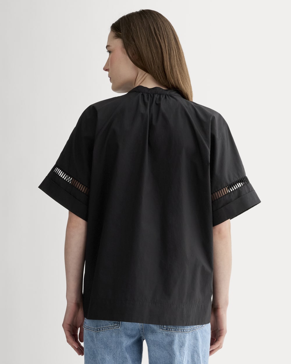 The Lace Trim Popover in Black — detail view